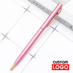 New Metal Ballpoint Pen Rose Gold Pen Custom Logo Advertising Ballpoint Pen  Lettering Engraved Name School&office Supplies