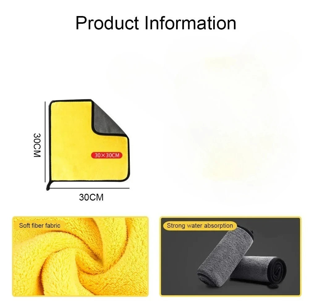 3/5/10Pcs Car Wash Microfiber Towel 30*30CM Car Cleaning Drying Cloth  Care Cloth Car Wash Towel  Kitchen Towel
