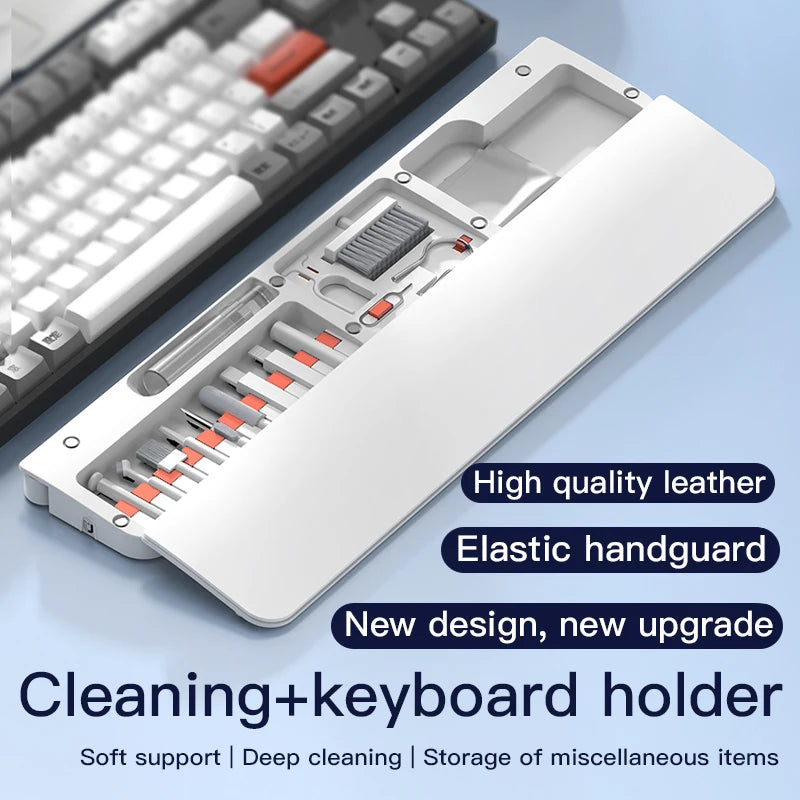 QS22 Two-in-One Multi-Functional Cleaning Set Keyboard Handle Leather Sponge Office Wrist Guard