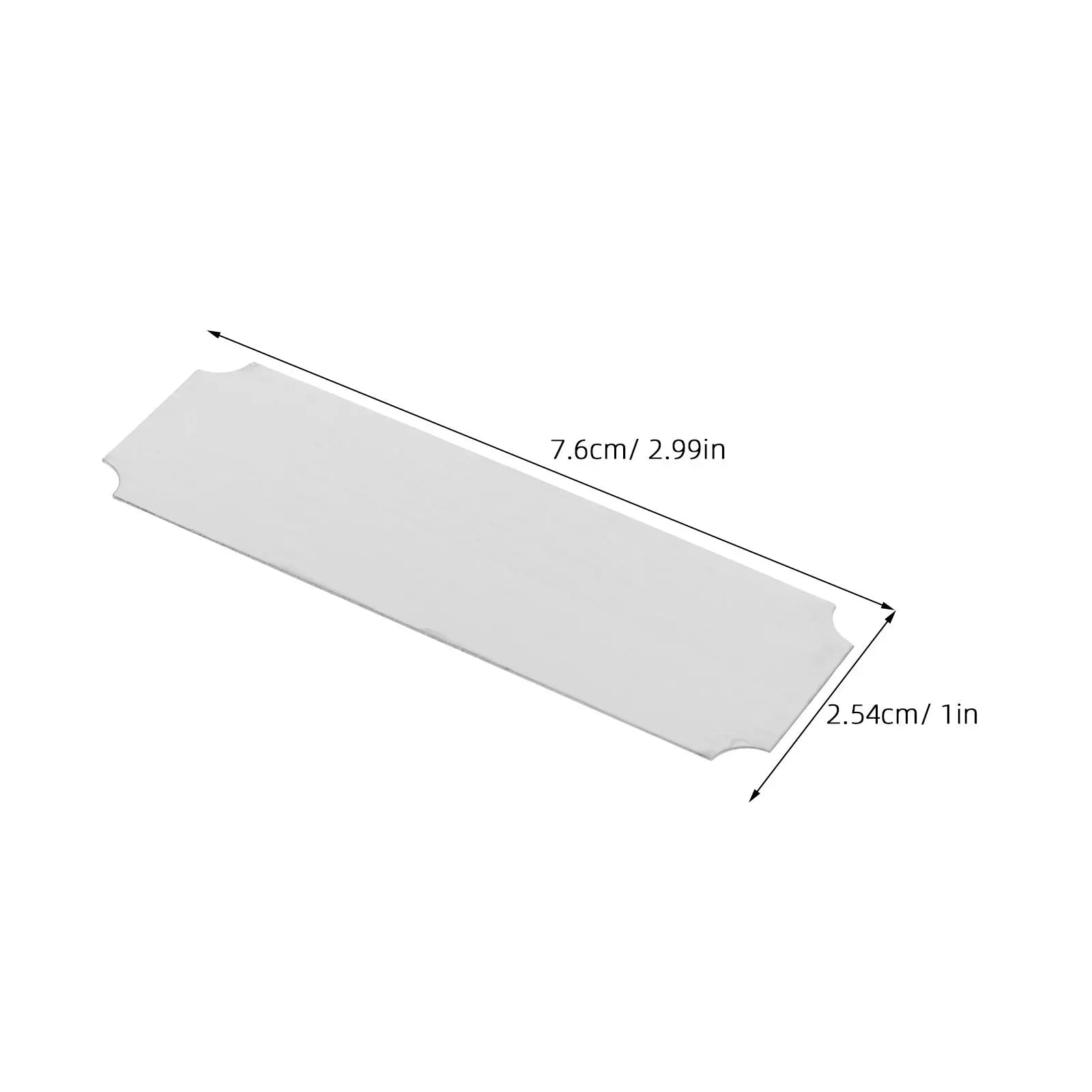 20Pcs Rectangular Stainless Steel Nameplate Blanks Metal Id Cards for Office Classroom Events Self Adhesive Name Badges Stamping