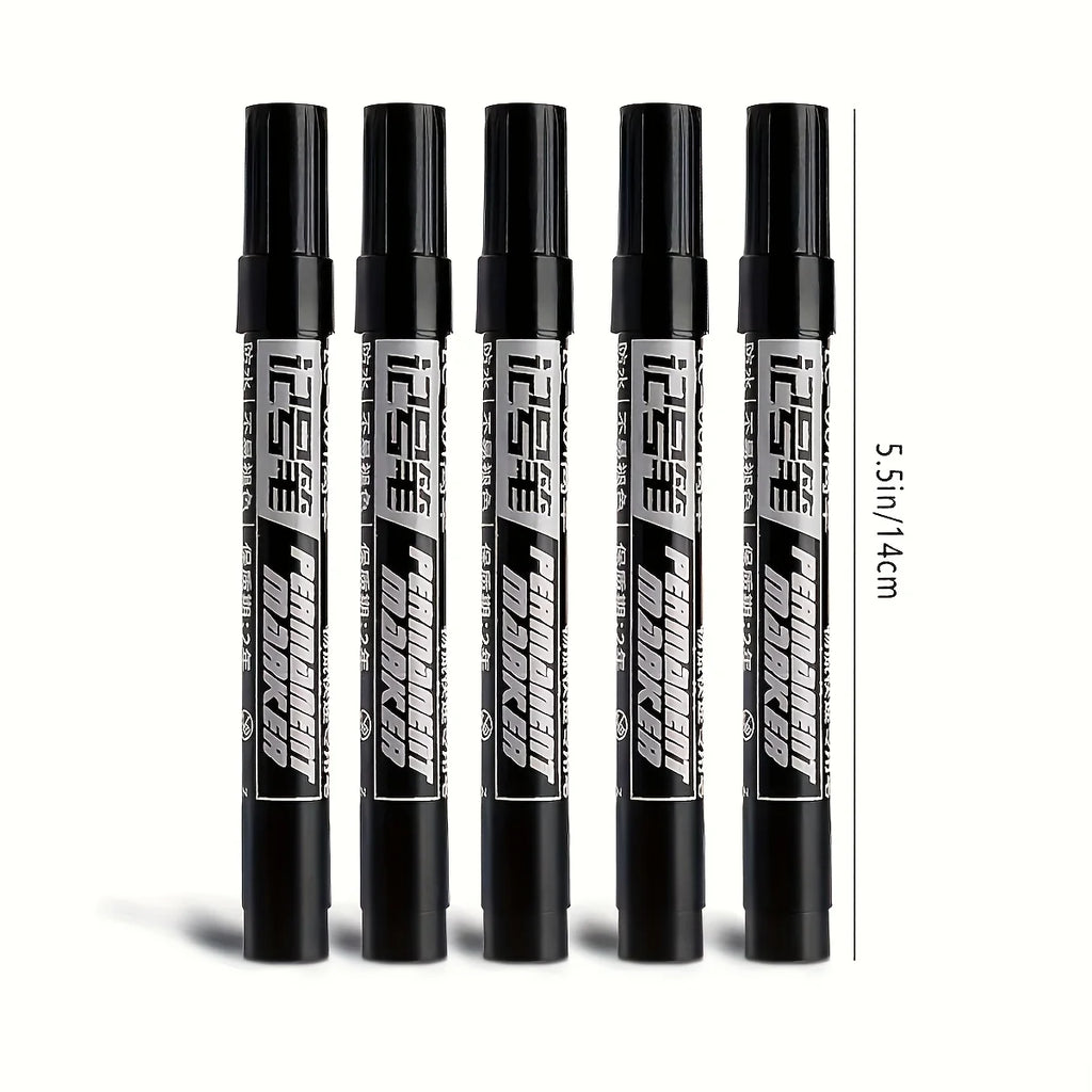 10pcs Permanent Marker Set, Waterproof Black Ink High-Capacity Oil-Based Office Supplies for  Office Supplies and Accessories