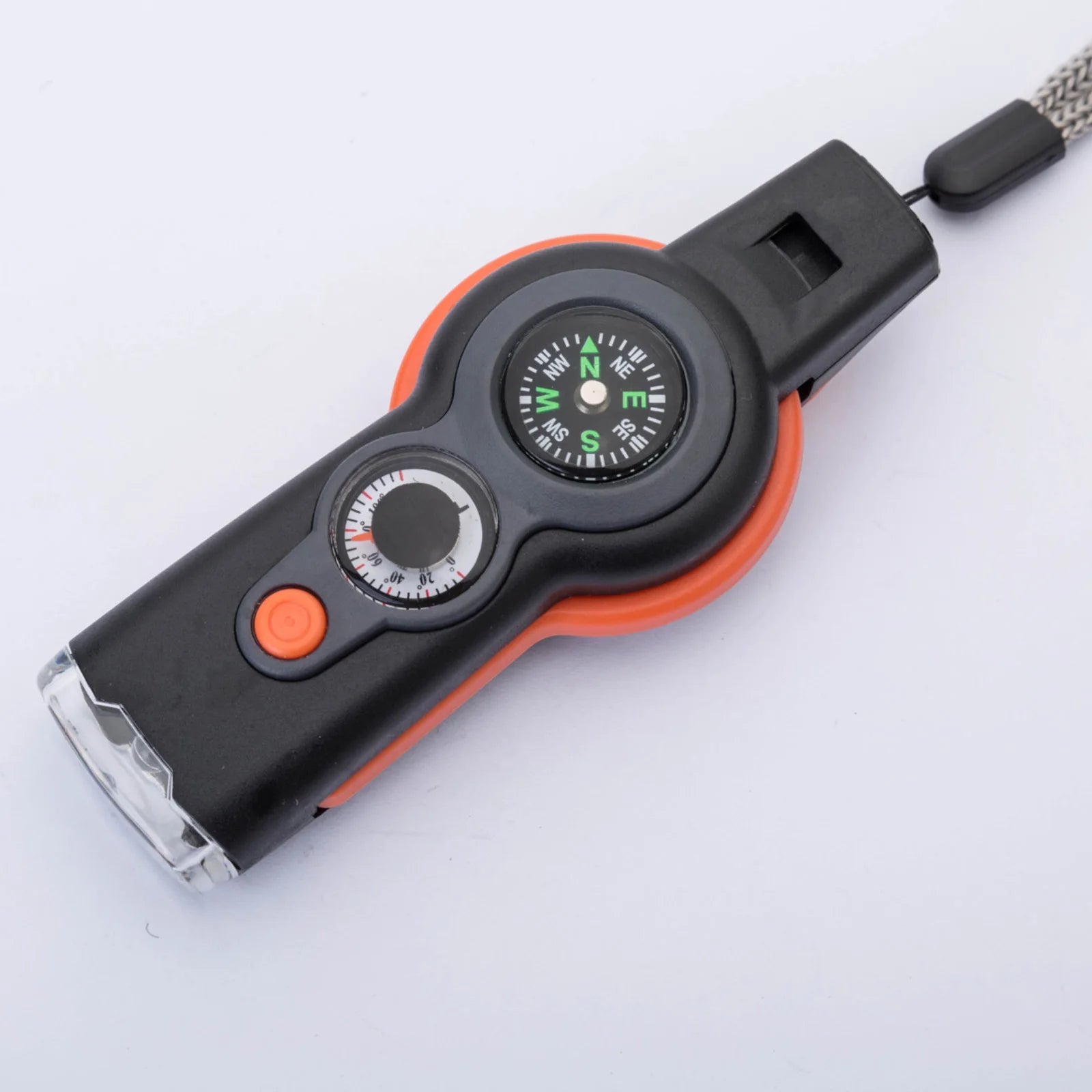 Emergency Survival Whistle 7 In 1 With LED Light Compass And Thermometer Outdoor Emergency Kit For Hiking Camping Compass Tool