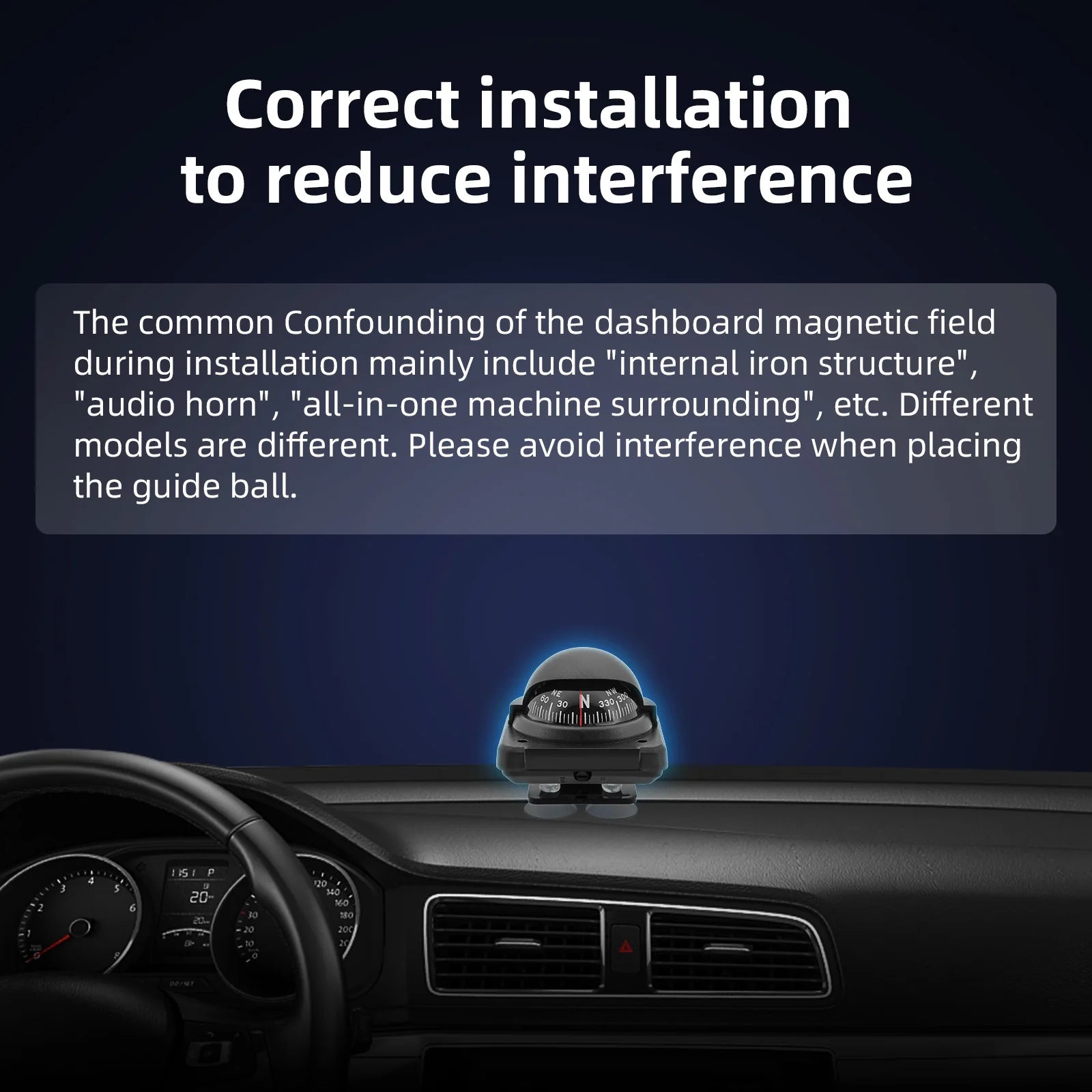 Multifunctional Compass Portable Compact Navigation Device Universal Outdoor High Precision Compass For Car Boat Moto Bicycle