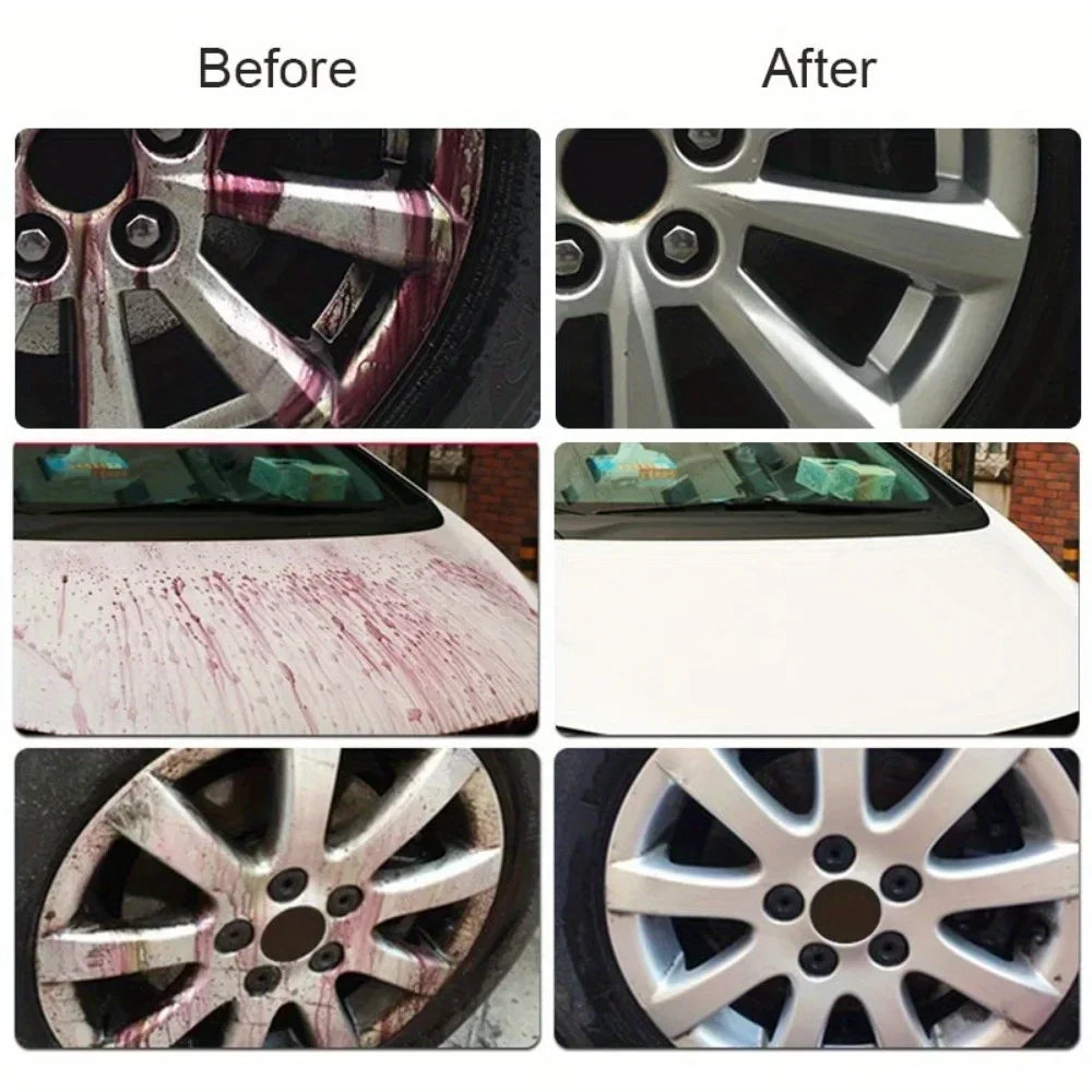 Car Paint & Wheel Iron Particles Powder Cleaning Super Rust Dust Remover Spray Metal Surface Defender Auto Rim Cleaner