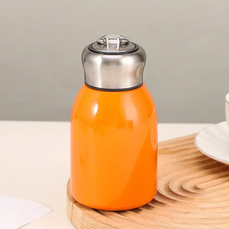New High-value Mini Chubby Big Belly Cup 304 Stainless Steel Vacuum Thermos Cup Portable Carrying Ring Accompanying Cup