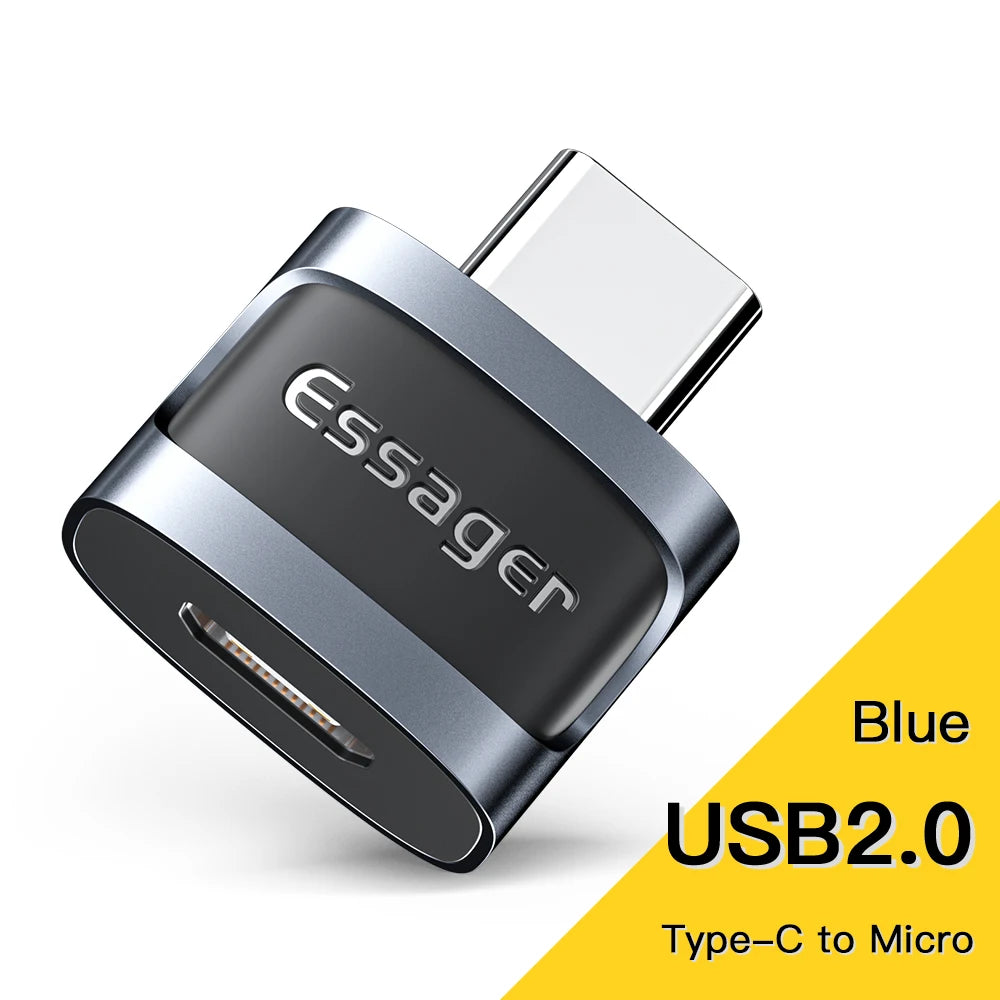 Essager USB C To USB 3.0 OTG Adapter Type C Female Converter USB-C Male To Micro Adapter For Xiaomi 12 POCO Oneplus ipad Macbook