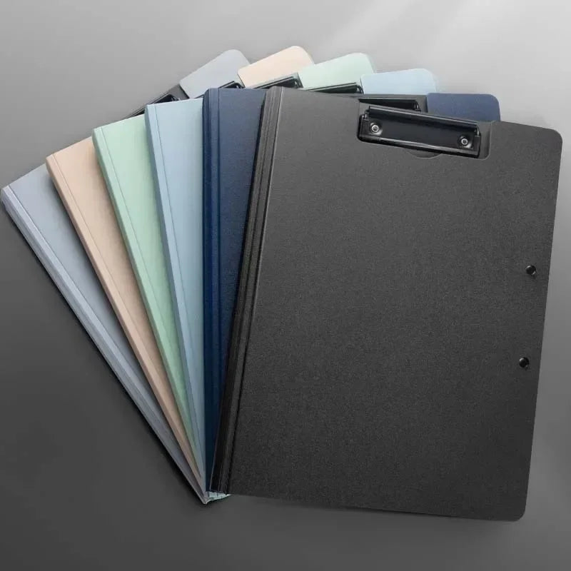 New A4 File Folder Clipboard Writing Pad Memo Clip Board Double Clips Organizer School Office Stationary