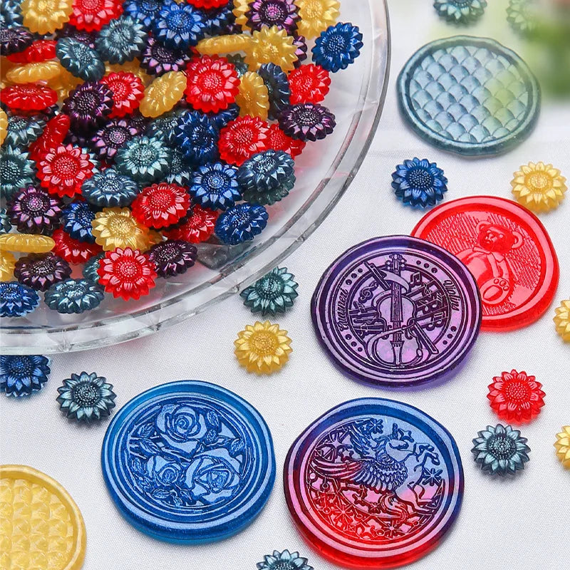 100Pc Glitter Sealing Wax Seal Stamp Wax Beads Scrapbook Material Wedding Birthday Party Invitation Stamp DIY Stamp Decoration