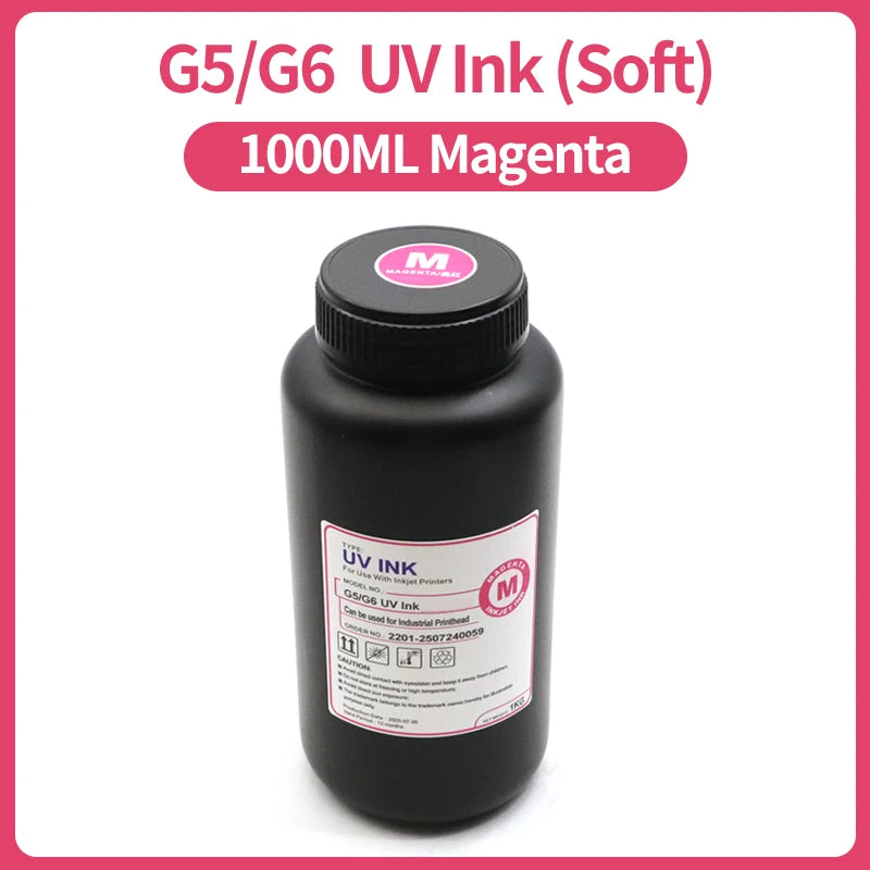 1000ML LED Curable UV Ink For Ricoh G5 G6 Gen3 Gen4 Gen4L Gen5 Gen5i Gen5S Gen6 G3 G4 G5i Printhead Hard Soft Neutral UV Ink