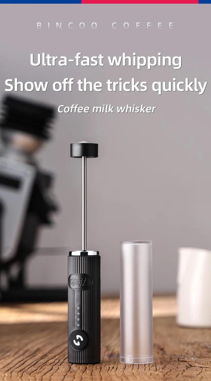 New Milk Foamer Bincoo Coffee Frother Rechargeable Handheld Coffee Milk Electric Handle Blender Egg Beater Espresso Tool