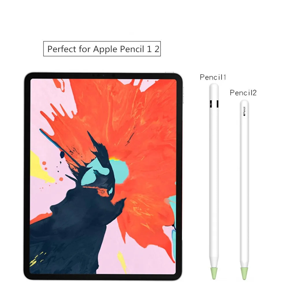 8pcs Soft Silicone Nib Cover For Apple Pencil 1 2 Tip Case Sleeve For Apple Pencil 1st 2nd Gen Touchscreen Stylus Pen Nib Case