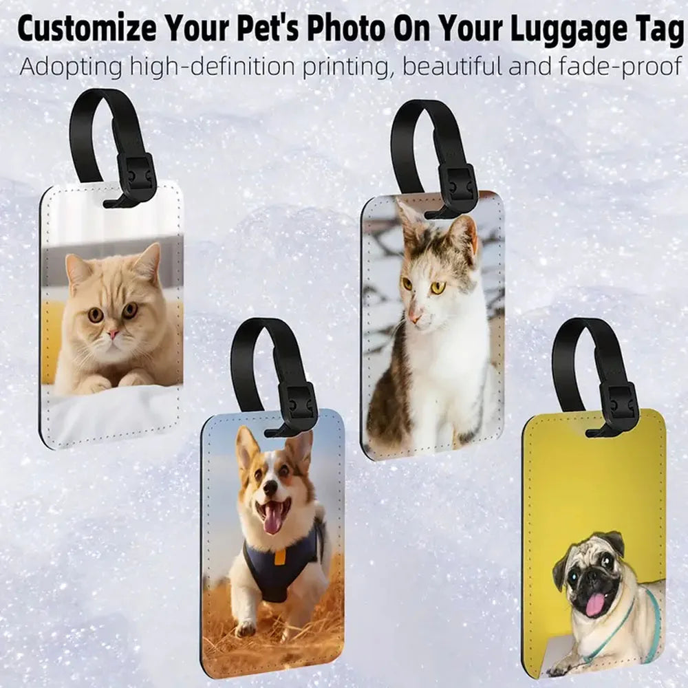 Customized Personalized Leather Luggage Tags And Boarding Pass Tags Free Custom Colorful Pattern Signs A Gift For Friends Family