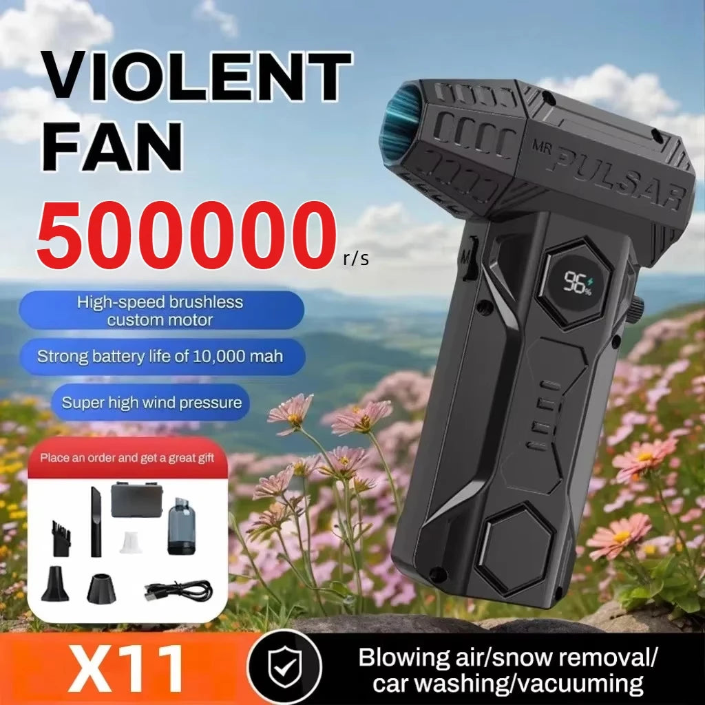 500000RPM Air Blower X11 Super Powerful Compressed Air Duster Electricity Consumption Display Air Vacuum Blower Jet Fan For Car