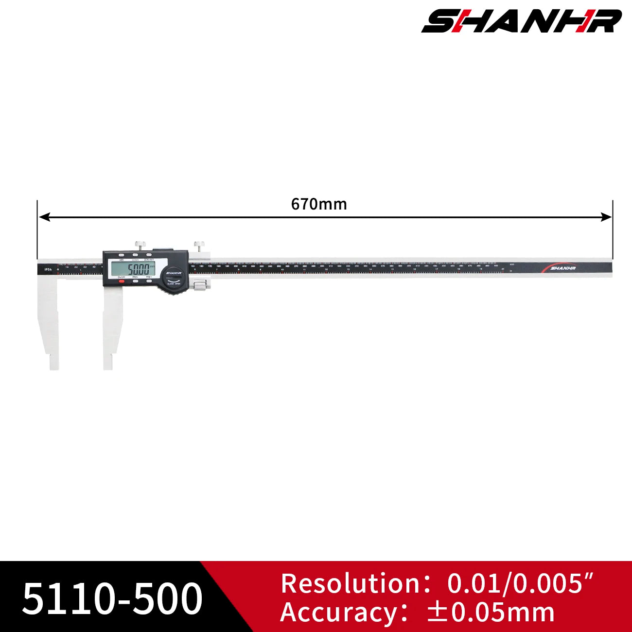 SHANHR 500/600mm Digital Vernier Calipers Electronic Caliper Steel Paquimetro Digital Measuring Tools Messschieber Caliper Gauge