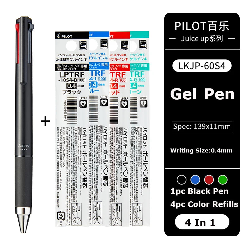 Japan Pilot Modular Pen Juice Up 3/4 Color 0.4mm Ultra-fine Gel Pens, Water-base Smooth Writing Versatile Stationery Aacsesories