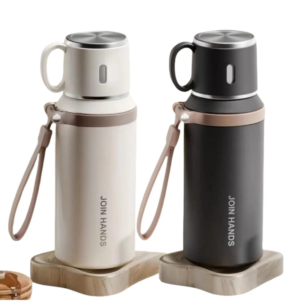 316 Stainless Steel Insulated Water Bottle with Cup Portable Vacuum Flask for Outdoor Activities Handheld Tumbler Keep 24Hr Cold