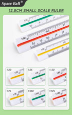 Space Ball Multi-functional Triangular Ruler Student Stationery 12.5/30cm Drafting Tool Scale Ruler Architect Technical Ruler