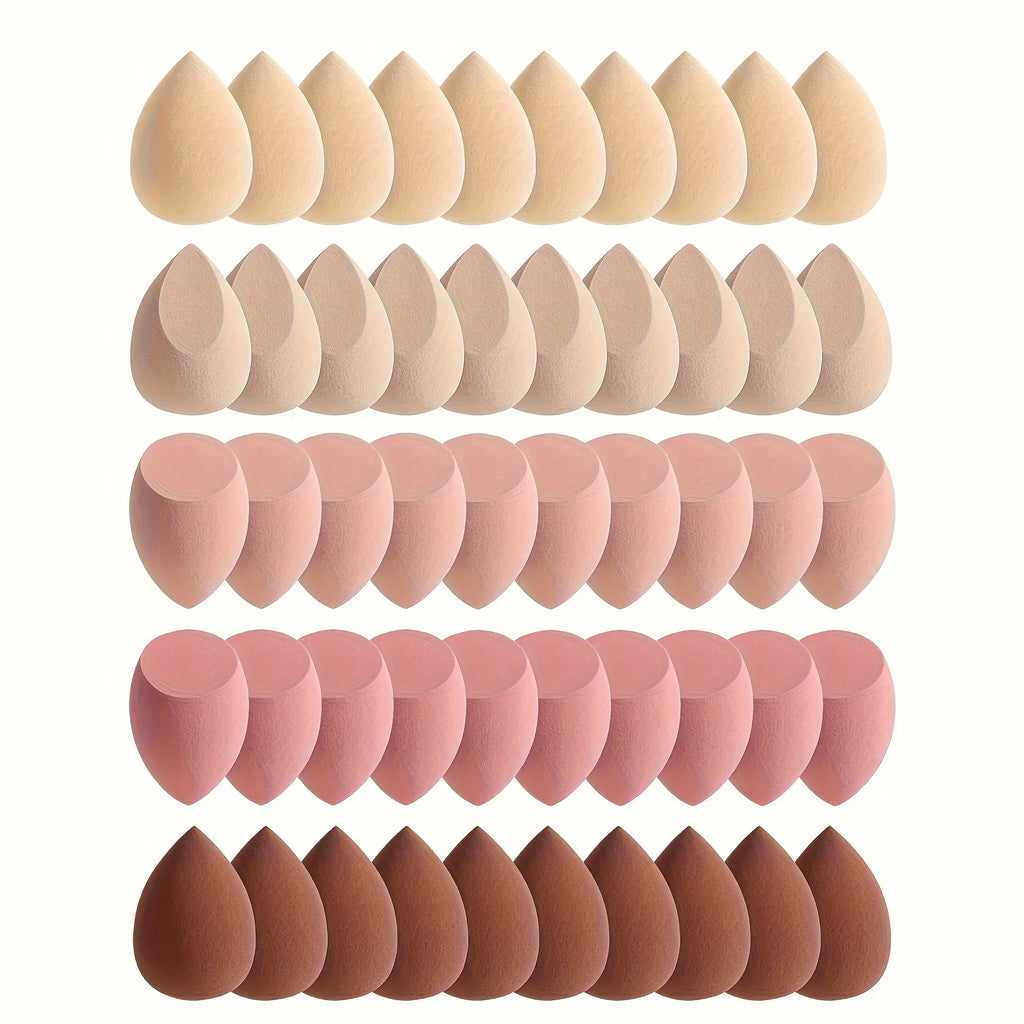10/20/30PCS Mini Makeup Sponges Set - Blending Sponge for Blush, Contour, Powder & Liquid Foundation, Dry/Wet Use, Light Beige