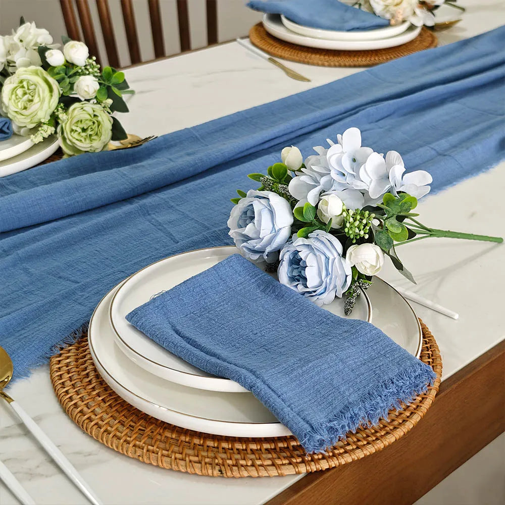 6PCS 43x43cm Dinner Table Rustic Decor Muslin Tea Towels, Birthday Decore Retro Cotton Cheesecloth, Cotton Gauze Wedding Napkins