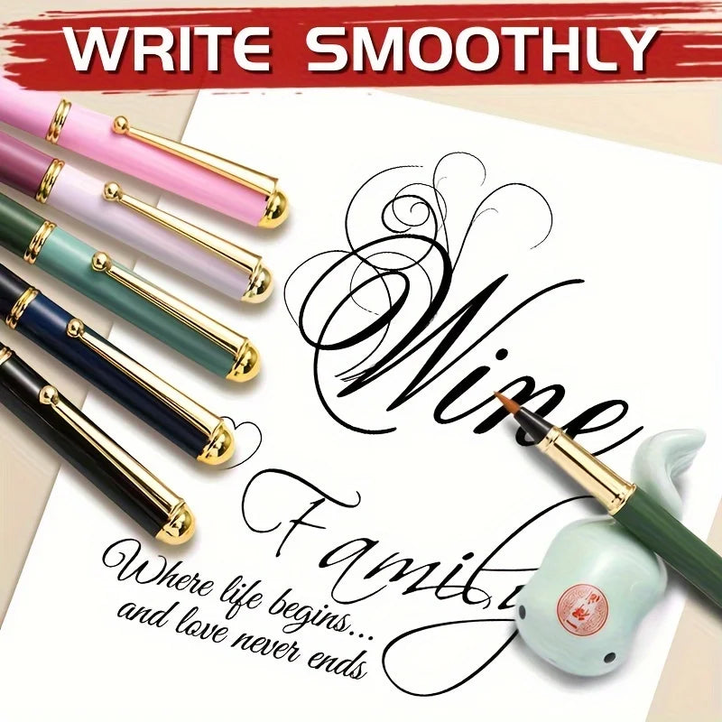 1pc Calligraphy Brush Pen,Ink-adding Fountain Pen with Fine Tip for Hand Lettering,Art Drawing,Journaling for Adults,Students