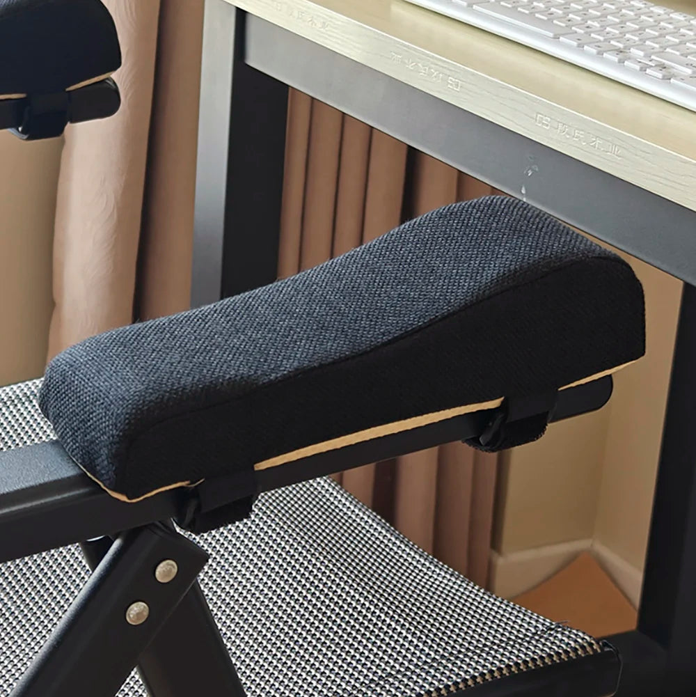 Black Cotton-Linen Style Foam Elbow Pillow Chair Armrest Pads Support Arm Rest for Office Chair Cushion Pads Elbow Relief
