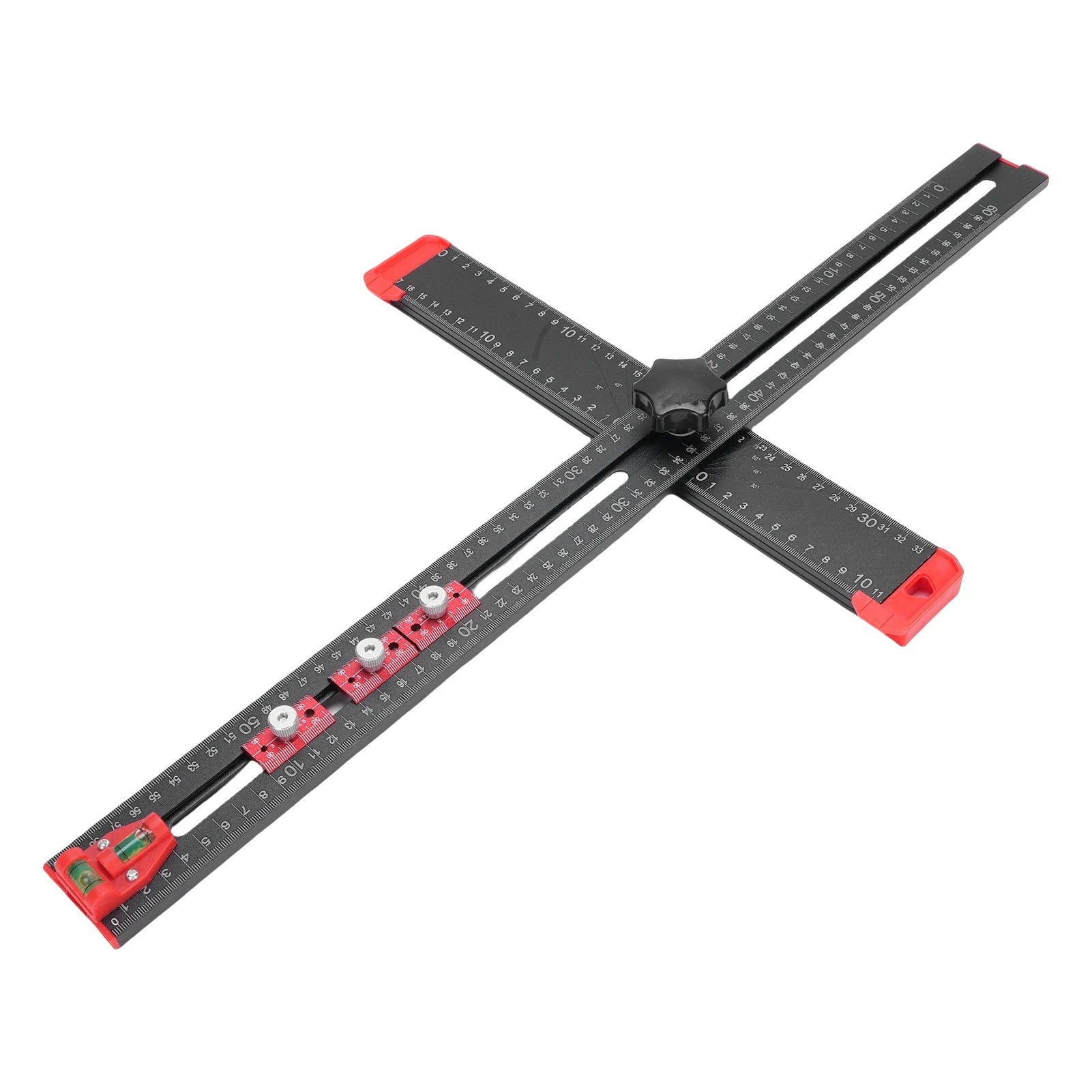 Aluminum Alloy T Square Hardware Jig 3 Sliderd Design Clear Markings Aluminium Alloy Body 60cm for Home Crafting Projects