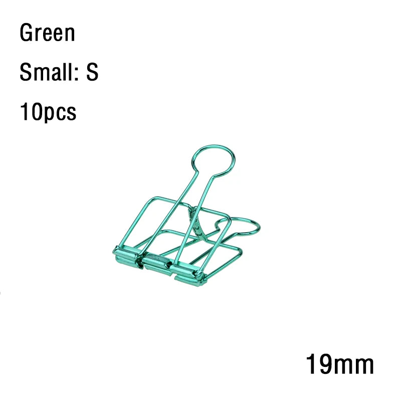 10Pcs Mini Paper Clip Black Sliver Binder Clips Page Holder Office Study Binder Clips Photo Clamp Office School Desk Organizer