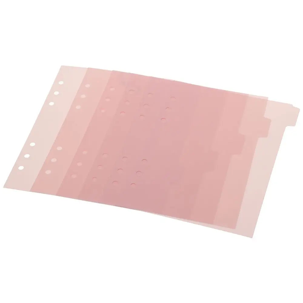 6 PCS Indexing Cards 6 PCS Binder Divider A5 6 Ring Index Page Tabs Pink Plastic Binder Index Dividers Home