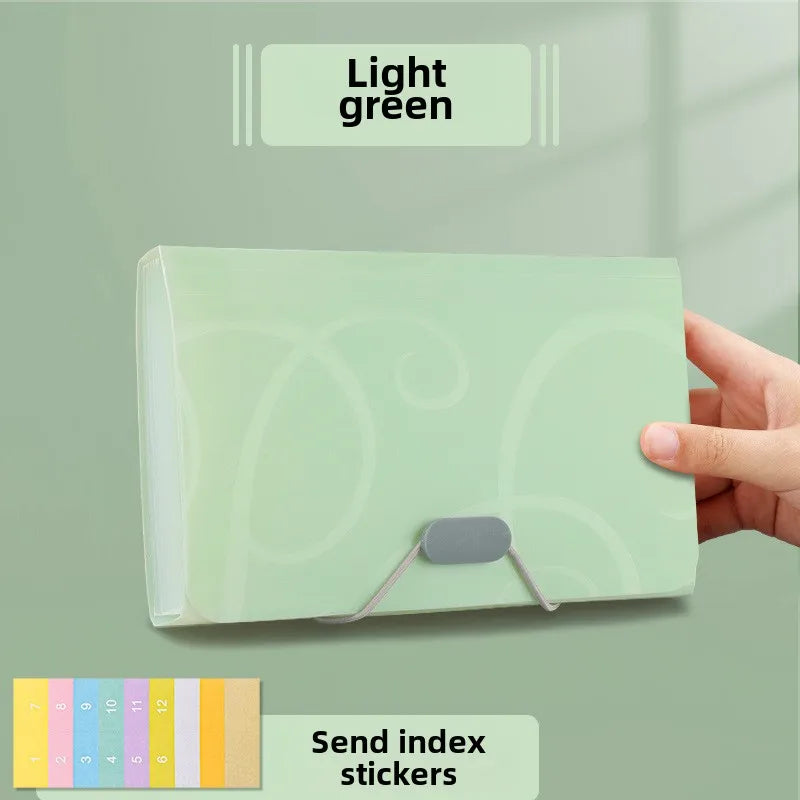 A6 Multi-layer 13 Grids Expanding Wallet File Folder Buckle Organ Bag Large Capacity School Office Data Storage Organizer Pouch