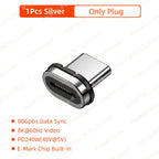 Mini USB4 80Gbps 240W Thunderbolt5/4 Magnetic Adapter USB C To Type C Fast Charge Magnet Converter Cable 8K@60Hz Type C Adapter