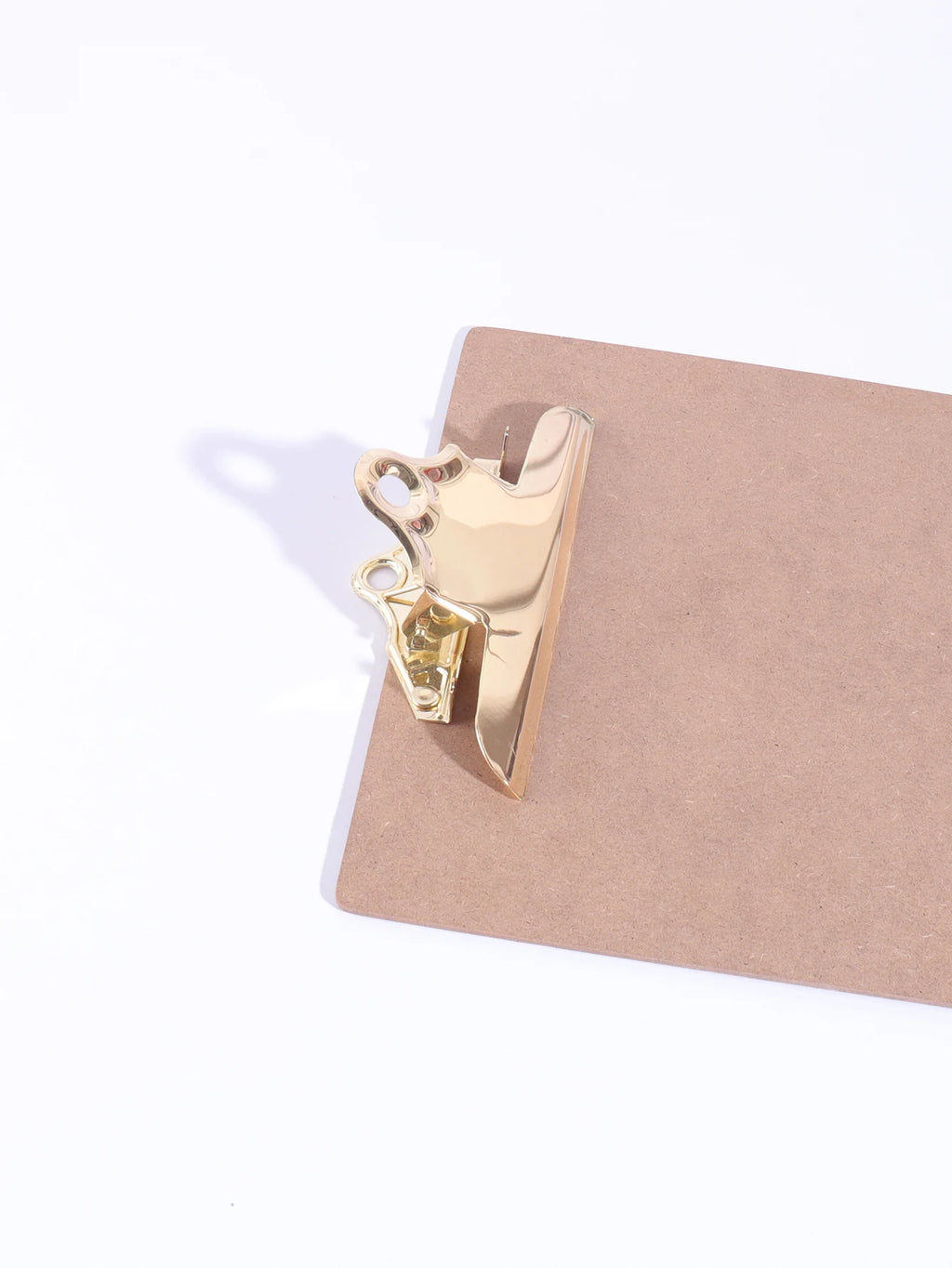 Wood Color Folder with Golden Metal Clip Different Sizes Portable Stylish Notes Ticket Holder Office School Stationery Supplies
