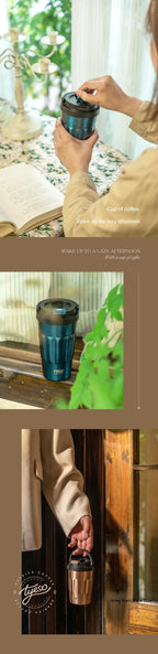 TYESO Vacuum Flasks Thermos Water Bottles 400ml/500ml Stainless Insulated Cup 304 Original Car Tumbler Cold and hot Coffee Mug