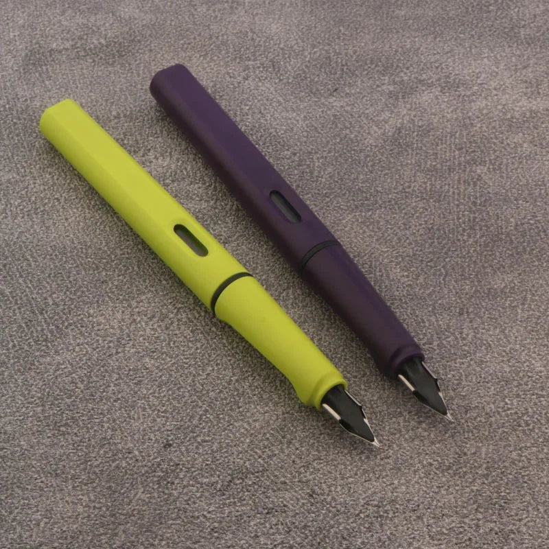 1pc Matte Purple Fountain Pen Plastic EF/F Nib Frosted Fluorescence Green Stationery School Office Supplies Ink Pens