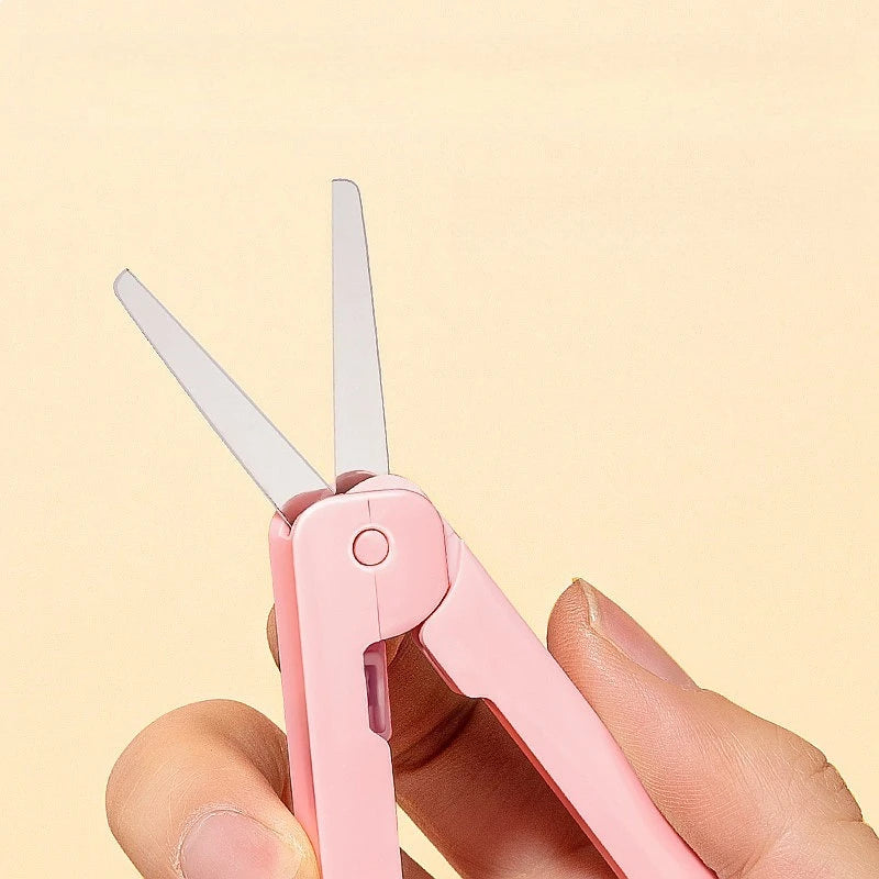 Portable Retractable Mini Scissors Safety Hand Cutter Small Cutting Tools for Student School Office Home Daily Use