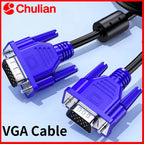 VGA 3 5 Cable Male To Male High Definition Computer Projector Monitor Video Data Cable With Magnetic Ring