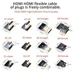 Ribbon FPV HDMI-Compatible Connector Flexible Flat Cable Raspberry Pi 4 Micro HDMI to HDMI/Mini HDMI Female 90 Degree FFC 20pin