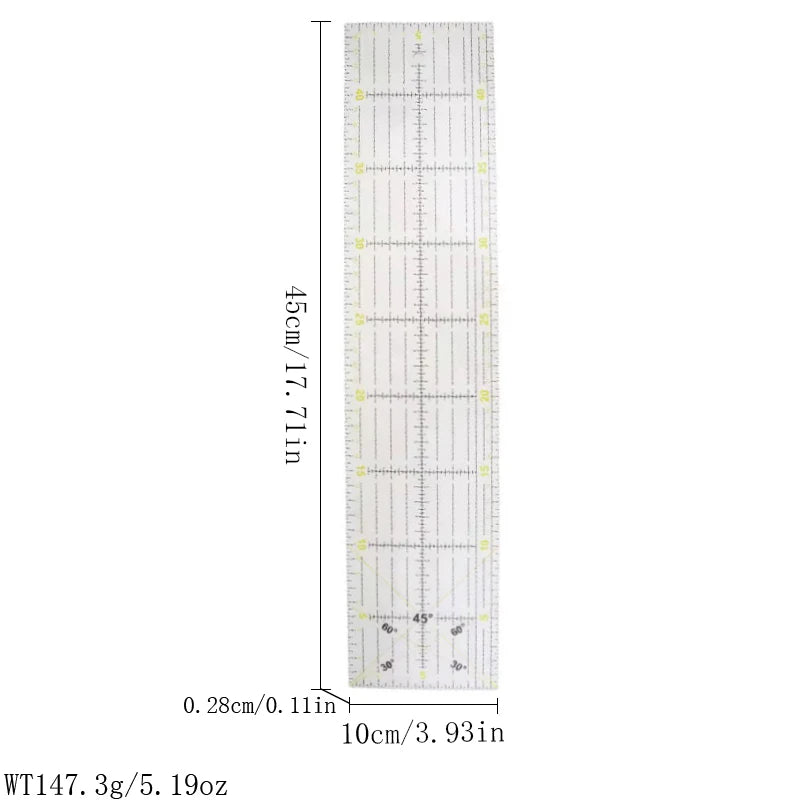 Yokoyama Acrylic Sewing Ruler For Patchwork Measuring Drawing Dressmaker Yardstick DIY Craft Quilting Cutting Accessories Tool