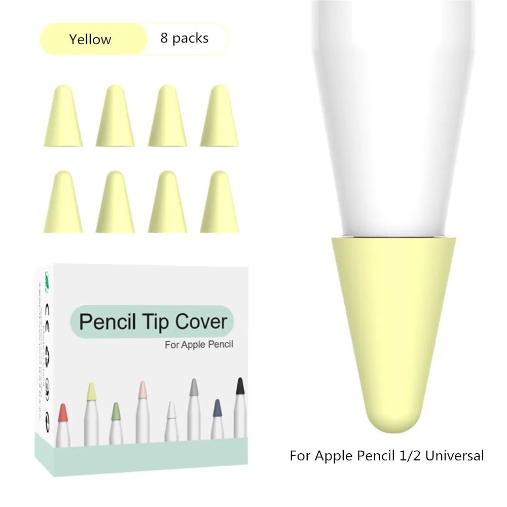 8pcs Soft Silicone Nib Cover For Apple Pencil 1 2 Tip Case Sleeve For Apple Pencil 1st 2nd Gen Touchscreen Stylus Pen Nib Case