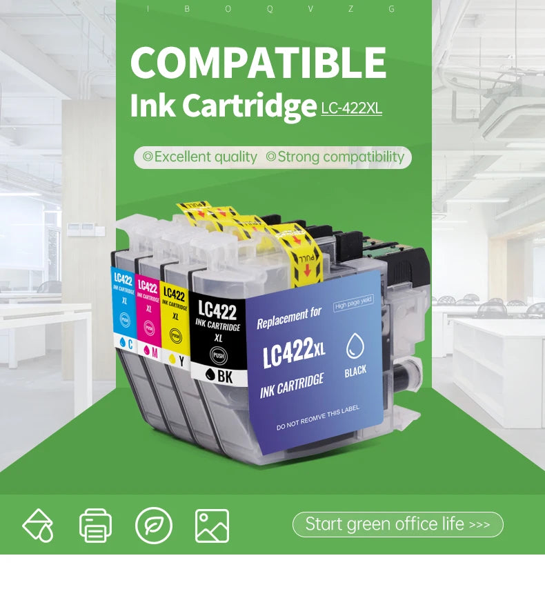 IBOQVZG LC422XL Ink Cartridges Suitable for Brother MFC-J5340DW MFC-J5740DW MFC-J5345DW MFC-J6540DW MFC-J6940DW Printer LC-422