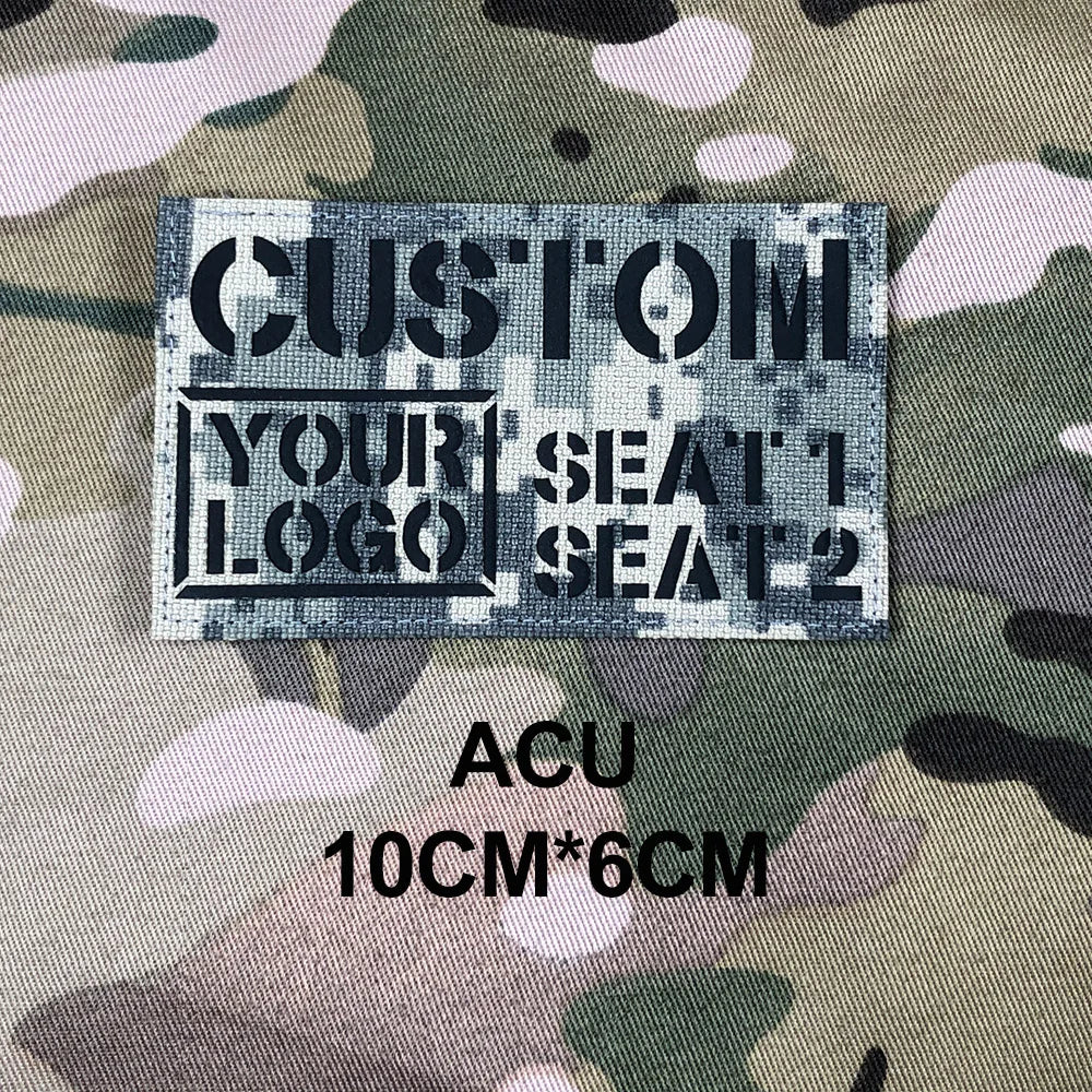 Custom Laser Cutting IR IFF Infrared Reflection Patch Name Tapes Tag Brand Black Letters