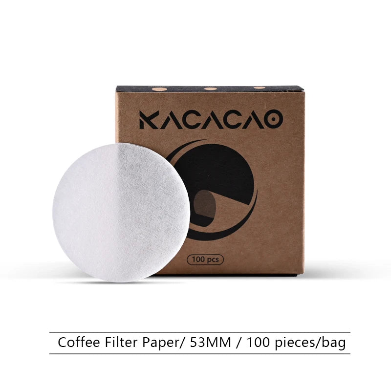 KACACAO Disposable Coffee Filter Paper for 51/53/58mm Espresso Maker 100 Pieces Espresso Paper Filter Home Kitchen Accessorie