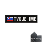1PC 10cmX2.5cm Custom Name Flag Patch Stripes Badge Iron On Or Hook Loop Estonia Austria Bulgaria Hungary Romanian Ireland