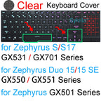 Keyboard Cover for ROG Zephyrus G14 G15 G16 M15 M16 S15 S17 G M S Duo GU605 GA605 GA503 GA403 Silicone Protector Skin Case