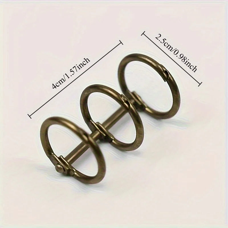 Durable Metal Binder with 3 Rings for Notebooks, Photo Albums, and DIY Projects