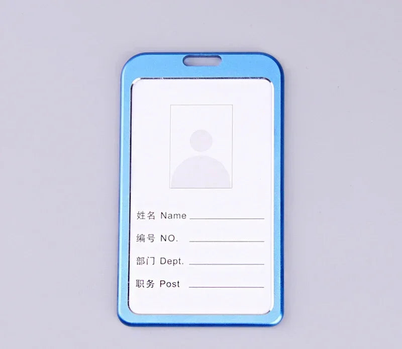 1 Pcs Aluminum Alloy Card Cover Case Bank Business Work Card Holder with ABS Retractable Badge Reel Credit ID Card Badge Bag