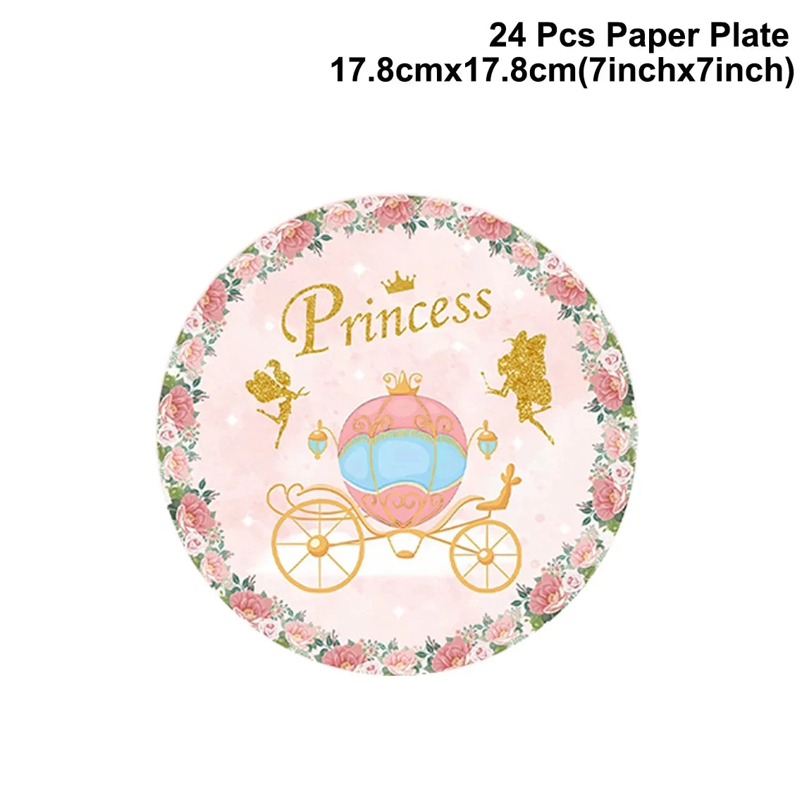 Princess Pink Castle Theme Birthday Party Disposable Tableware Set Paper Plate Paper Napkin Happy Birthday Party Decor Kids Girl
