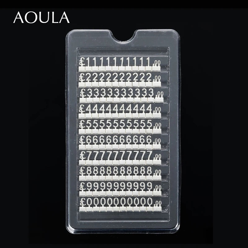 Lot of 10 Metal Mould Assembly Pricing Numbers Stickers Display Tags Digit Cube for Jewelry Shop Counter Price Number Sign Lable
