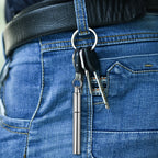 1PCS Portable Telescoping Pen Metal Keyring  Stainless Steel Keychain Ballpoint pen Out Door