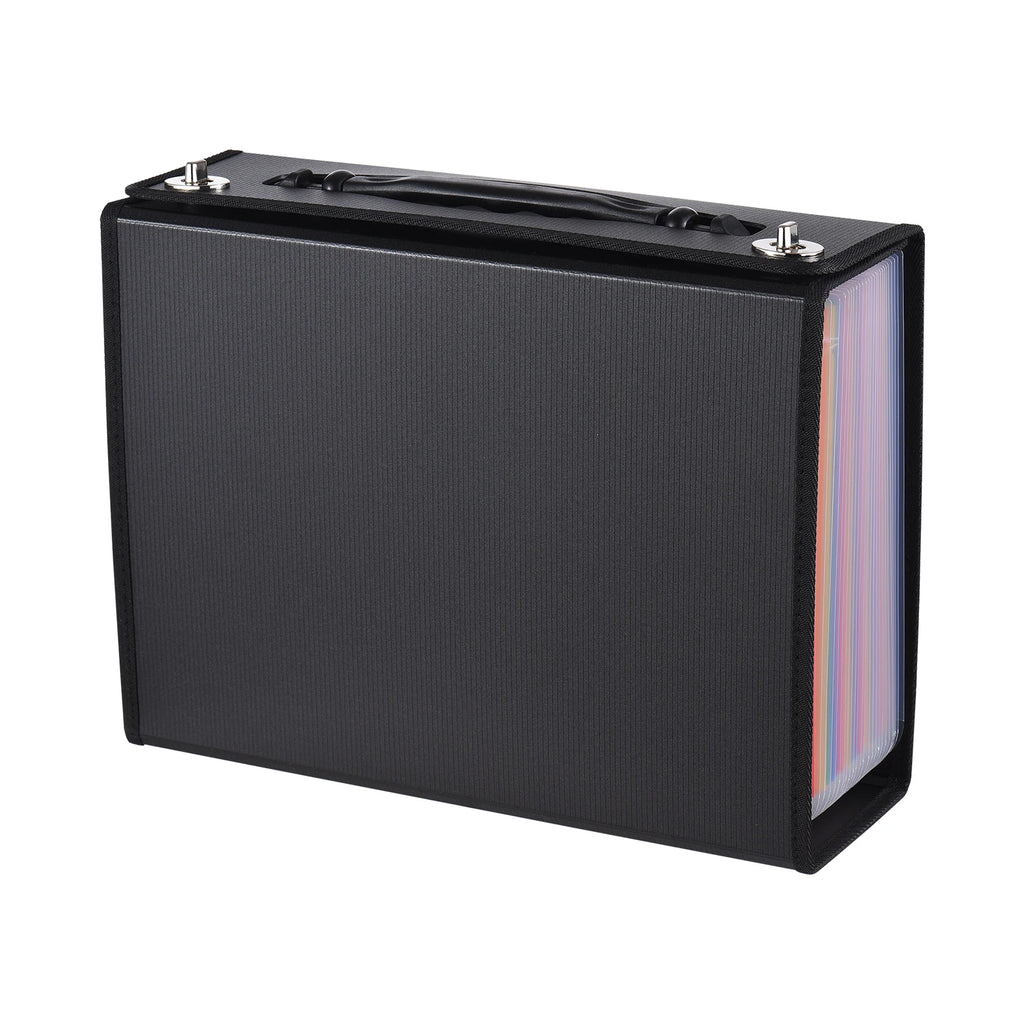 Accordian File Folder Organizer 24 Pockets Expanding File Case with Cover A4 Letter Size Document Organizer for Office School