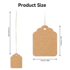 ABKJ-500Pcs Price Tags With String Attached Brown Kraft Paper Gift Bags Tags Marking Strung Tag, Easy To Use 1.4 Inch X 1.8 Inch